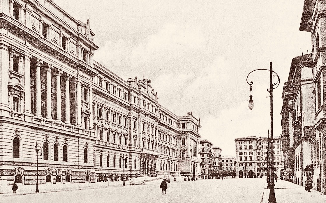 Il Palazzo del Poligrafico dello Stato nel 1914, edificio liberty originale