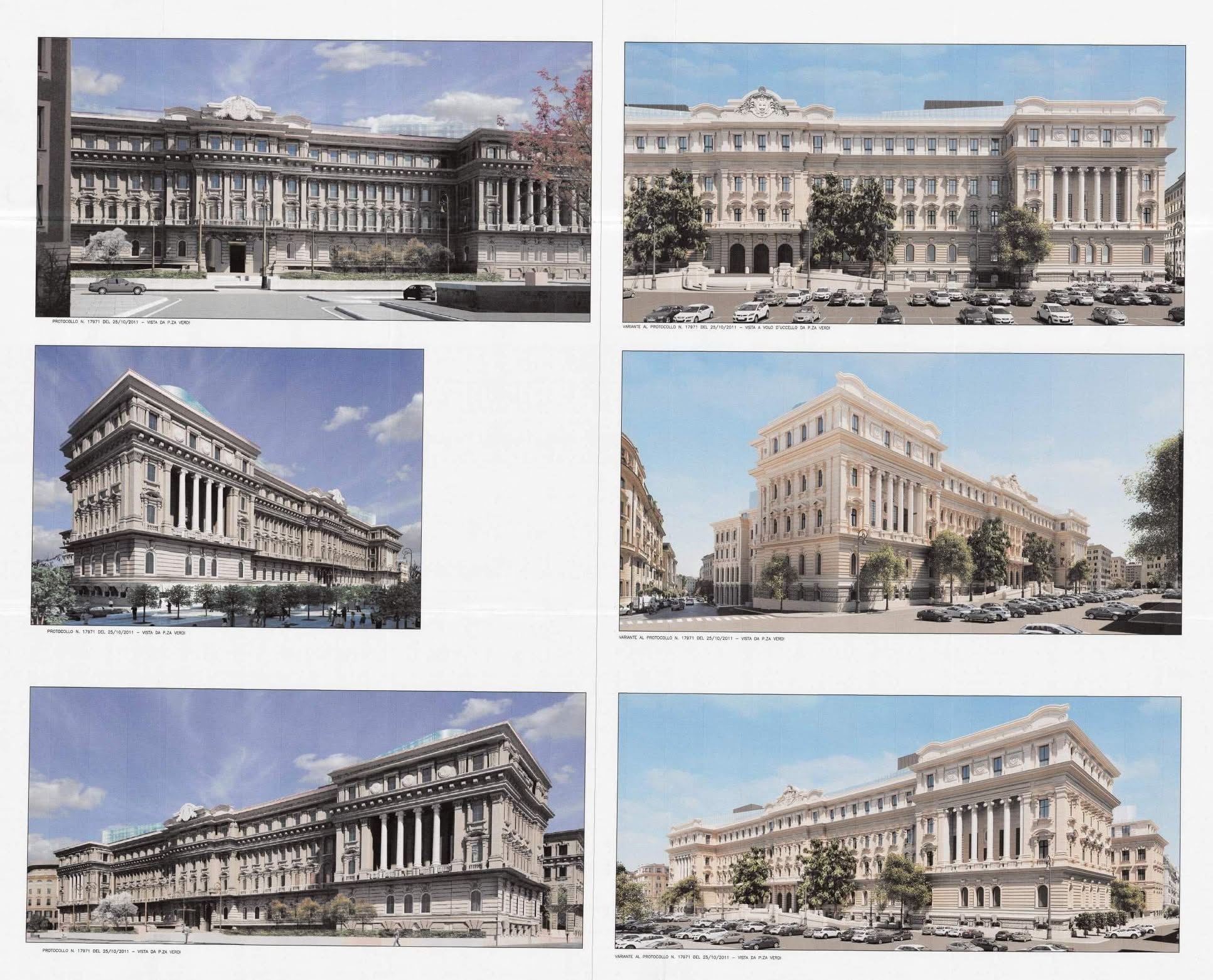 I rendering ufficiali 2011 del Protocollo n.17671: la sopraelevazione sembrava quasi invisibile